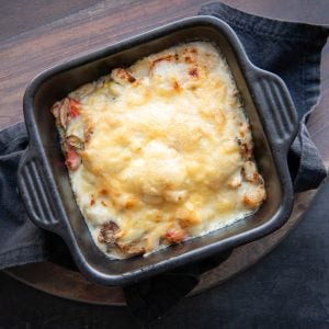 #5 Coquille Saint-Jacques (pétoncles, crevettes et goberge) (B,L,O,Ya,P,FDM) (barquette four)