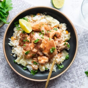 #4 Poulet au beurre (L) et riz basmati aux légumes