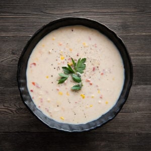 6. Crème de poireaux, maïs et chorizo “façon chaudrée” - 1 litre